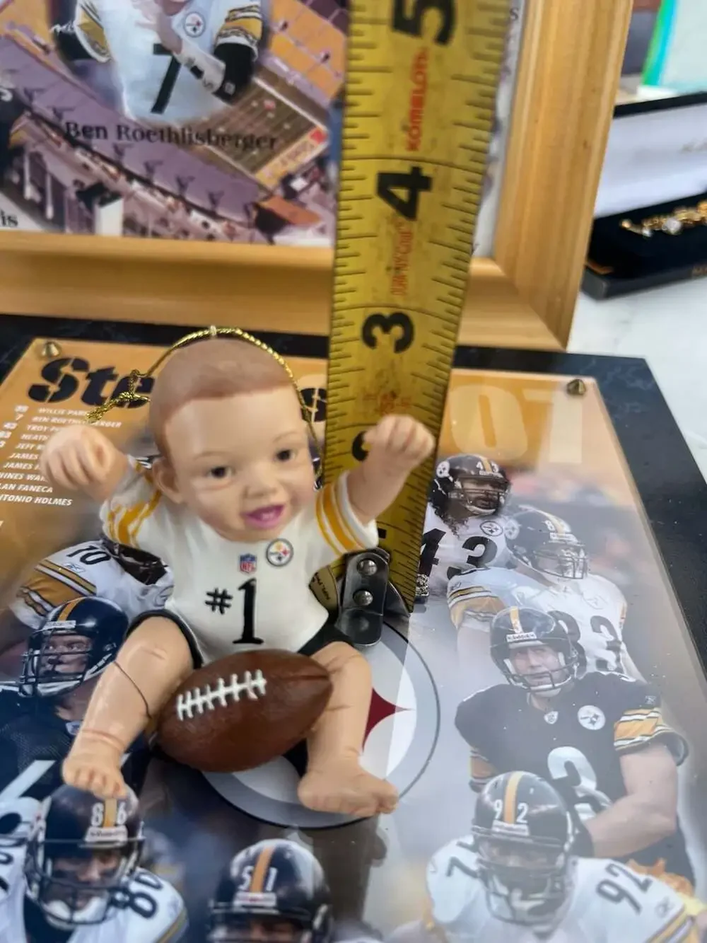 Ashton-Drake Pittsburgh Steelers Touchdown Steelers Baby Doll Ornament